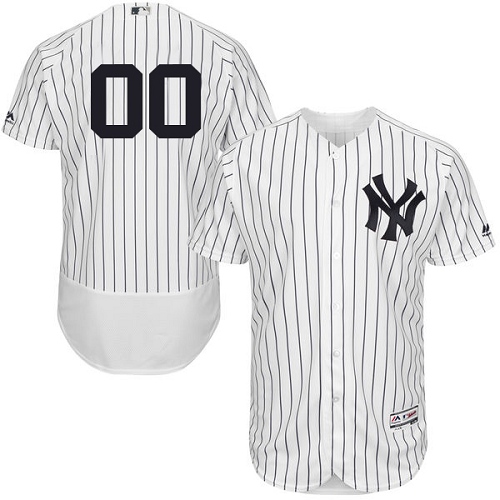 Men's Majestic New York Yankees Customized White Home Flex Base Authentic Collection MLB Jersey