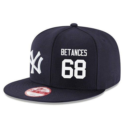 MLB Men's New Era New York Yankees #68 Dellin Betances Stitched Snapback Adjustable Player Hat - Navy/White