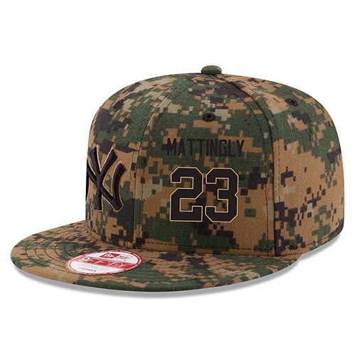 MLB Men's New York Yankees #23 Don Mattingly New Era Digital Camo 2016 Memorial Day 9FIFTY Snapback Adjustable Hat