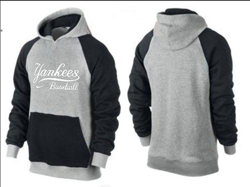 MLB Men's Nike New York Yankees Pullover Hoodie - Grey/Black