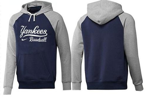 MLB Men's Nike New York Yankees Pullover Hoodie - Navy/Grey