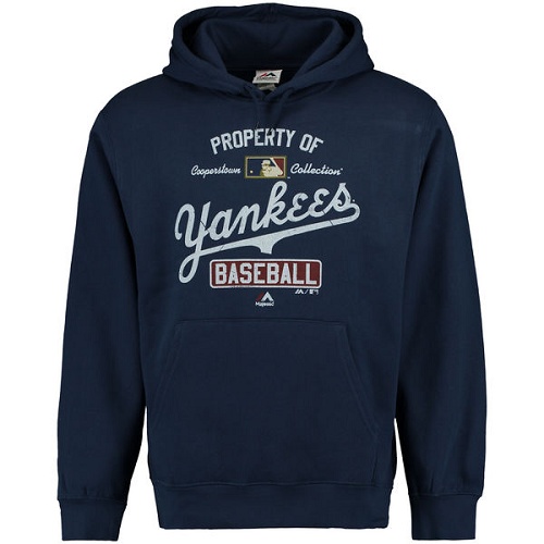 MLB New York Yankees Majestic Vintage Property of Hoodie - Navy
