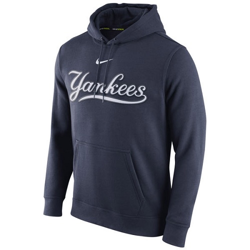 MLB New York Yankees Nike Club Pullover Hoodie - Navy Blue