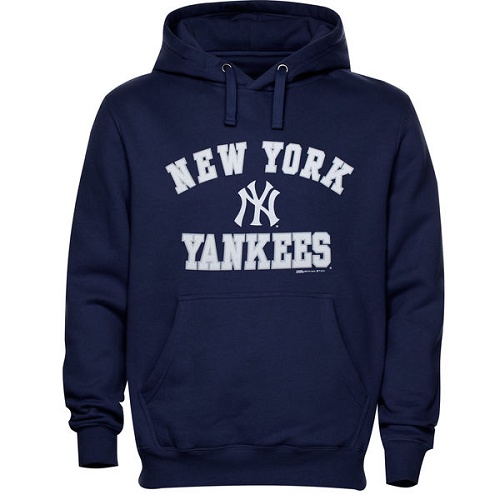 MLB New York Yankees Stitches Fastball Fleece Pullover Hoodie - Navy Blue