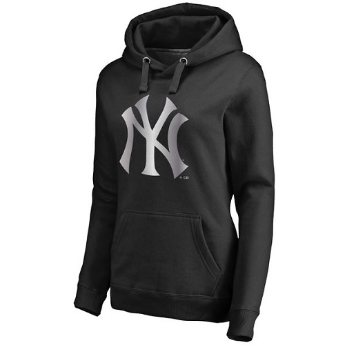 MLB New York Yankees Women's Platinum Collection Pullover Hoodie - Black