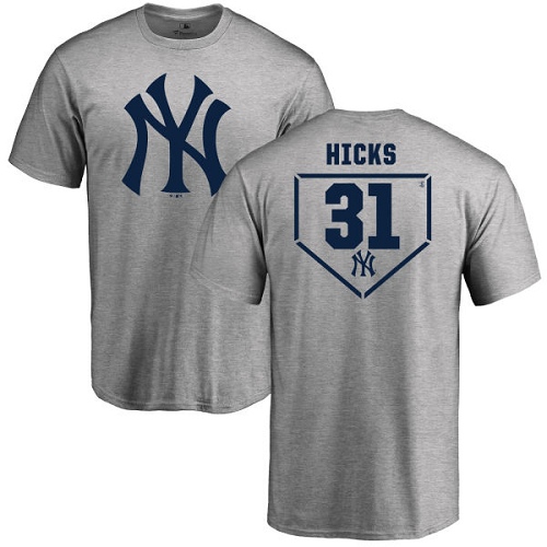 MLB Nike New York Yankees #31 Aaron Hicks Gray RBI T-Shirt