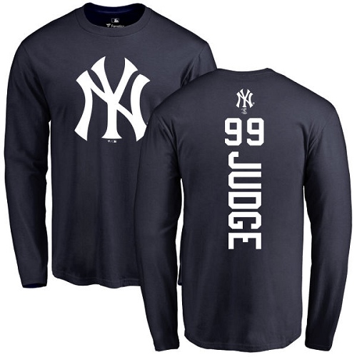 MLB Nike New York Yankees #99 Aaron Judge Navy Blue Backer Long Sleeve T-Shirt