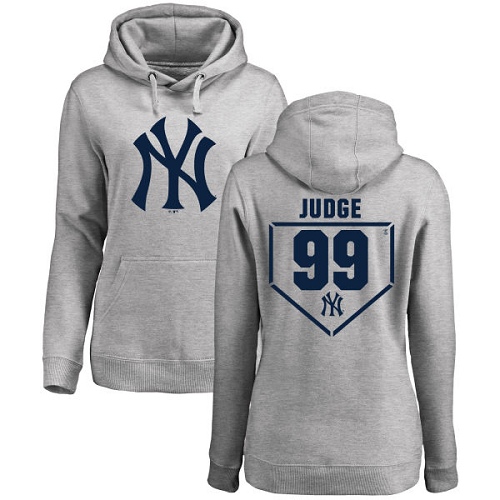 MLB Women's Nike New York Yankees #99 Aaron Judge Gray RBI Pullover Hoodie