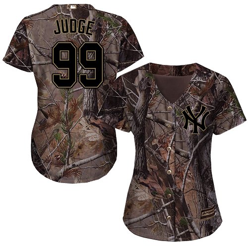 Women's Majestic New York Yankees #99 Aaron Judge Authentic Camo Realtree Collection Flex Base MLB Jersey