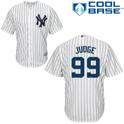Youth Majestic New York Yankees #99 Aaron Judge Authentic White Home MLB Jersey