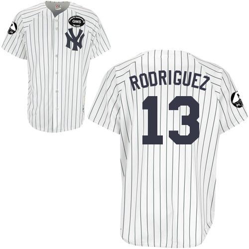 Men's Majestic New York Yankees #13 Alex Rodriguez Replica White GMS 