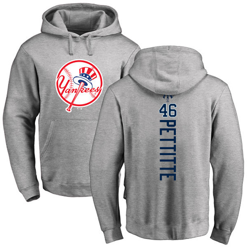 MLB Nike New York Yankees #46 Andy Pettitte Ash Backer Pullover Hoodie