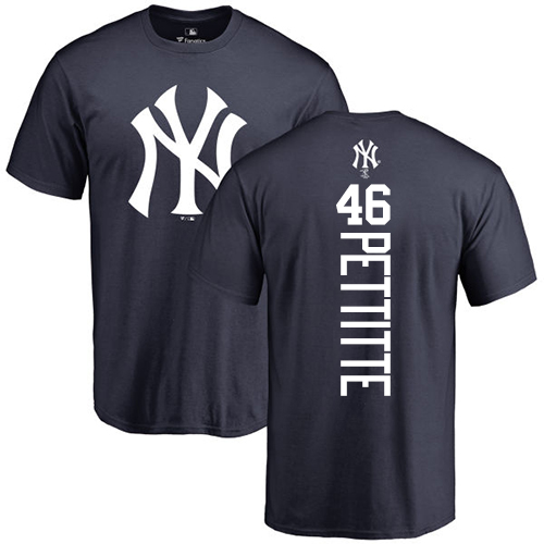 MLB Nike New York Yankees #46 Andy Pettitte Navy Blue Backer T-Shirt