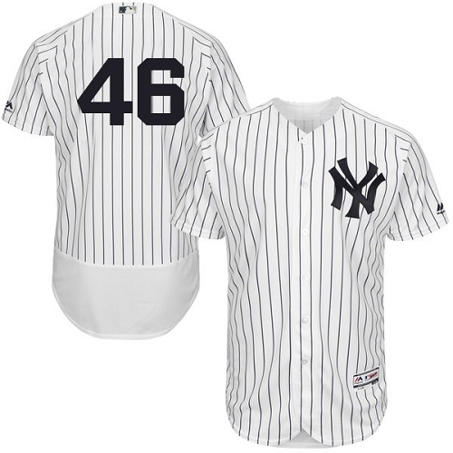 Men's Majestic New York Yankees #46 Andy Pettitte White Home Flex Base Authentic Collection MLB Jersey