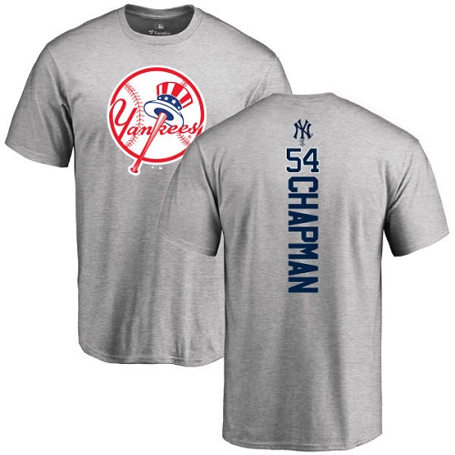 MLB Nike New York Yankees #54 Aroldis Chapman Ash Backer T-Shirt