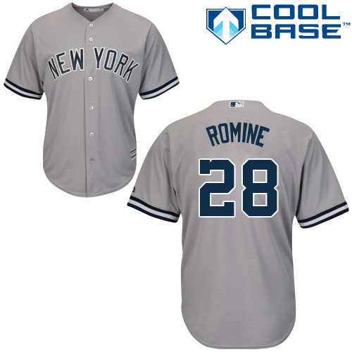 Youth Majestic New York Yankees #28 Austin Romine Authentic Grey Road MLB Jersey
