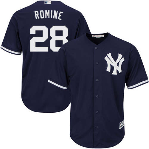 Youth Majestic New York Yankees #28 Austin Romine Authentic Navy Blue Alternate MLB Jersey