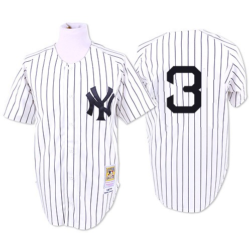 Men's Mitchell and Ness 1932 New York Yankees #3 Babe Ruth Replica White Throwback MLB Jersey