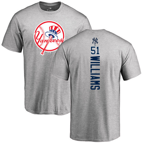 MLB Nike New York Yankees #51 Bernie Williams Ash Backer T-Shirt