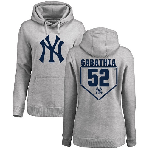 MLB Women's Nike New York Yankees #52 C.C. Sabathia Gray RBI Pullover Hoodie