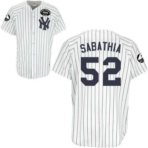 Men's Majestic New York Yankees #52 C.C. Sabathia Authentic White GMS 