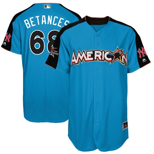 Men's Majestic New York Yankees #68 Dellin Betances Authentic Blue American League 2017 MLB All-Star MLB Jersey
