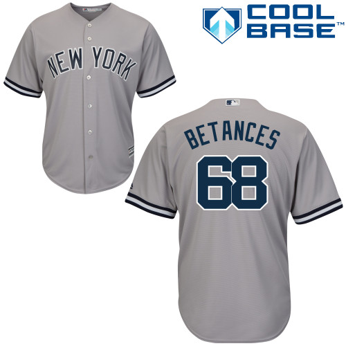 Men's Majestic New York Yankees #68 Dellin Betances Replica Grey Road MLB Jersey
