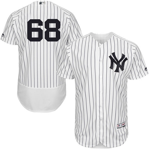 Men's Majestic New York Yankees #68 Dellin Betances White Home Flex Base Authentic Collection MLB Jersey