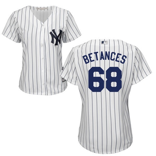 Women's Majestic New York Yankees #68 Dellin Betances Authentic White Home MLB Jersey