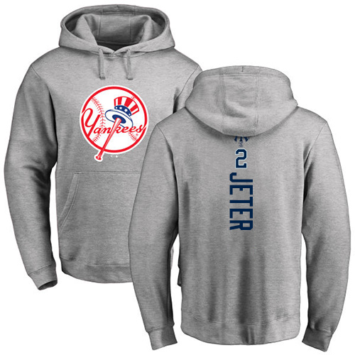 MLB Nike New York Yankees #2 Derek Jeter Ash Backer Pullover Hoodie