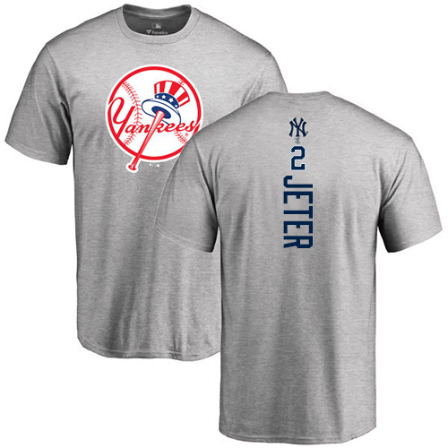 MLB Nike New York Yankees #2 Derek Jeter Ash Backer T-Shirt