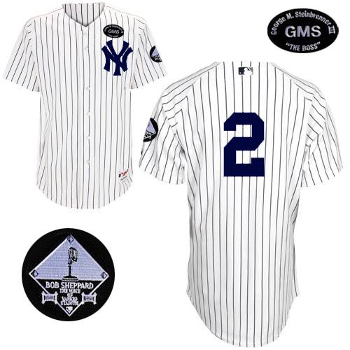 Men's Majestic New York Yankees #2 Derek Jeter Authentic White GMS 
