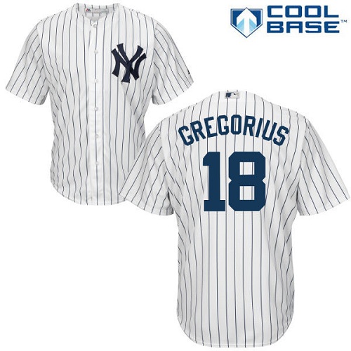 Youth Majestic New York Yankees #18 Didi Gregorius Authentic White Home MLB Jersey