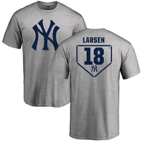 MLB Nike New York Yankees #18 Don Larsen Gray RBI T-Shirt