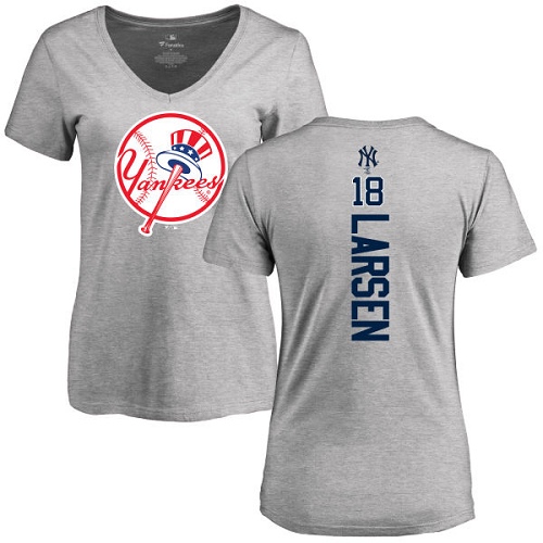 MLB Women's Nike New York Yankees #18 Don Larsen Ash Backer T-Shirt