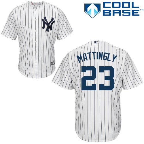 Men's Majestic New York Yankees #23 Don Mattingly Replica White Home MLB Jersey