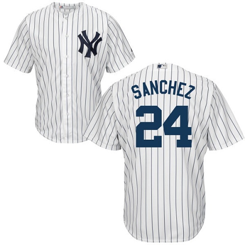 Youth Majestic New York Yankees #24 Gary Sanchez Authentic White Home MLB Jersey