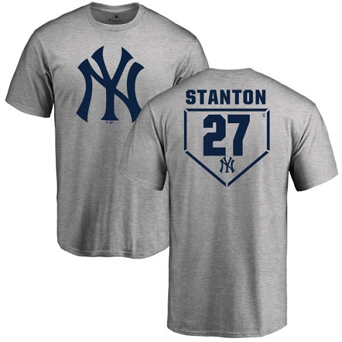 MLB Nike New York Yankees #27 Giancarlo Stanton Gray RBI T-Shirt