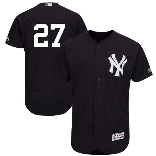 Men's Majestic New York Yankees #27 Giancarlo Stanton Navy Blue Flexbase Authentic Collection MLB Jersey