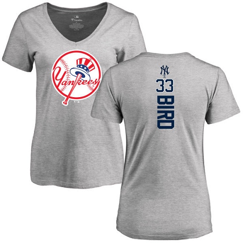 MLB Women's Nike New York Yankees #33 Greg Bird Ash Backer T-Shirt