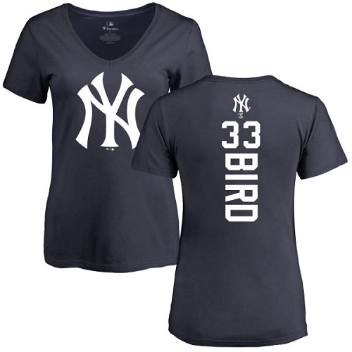 MLB Women's Nike New York Yankees #33 Greg Bird Navy Blue Backer T-Shirt