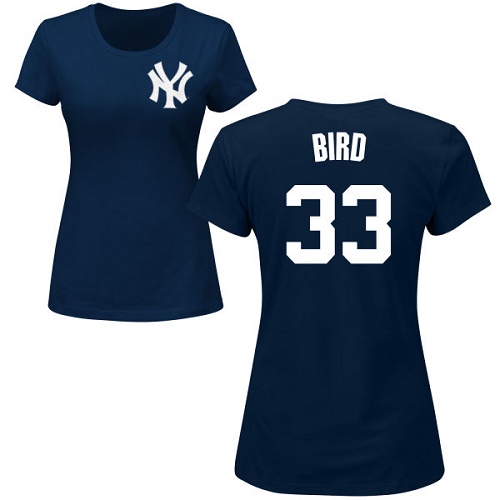 MLB Women's Nike New York Yankees #33 Greg Bird Navy Blue Name & Number T-Shirt