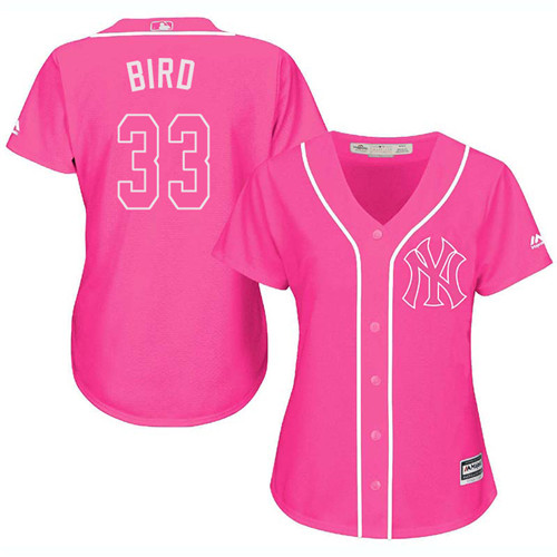 Women's Majestic New York Yankees #33 Greg Bird Authentic Pink Fashion Cool Base MLB Jersey