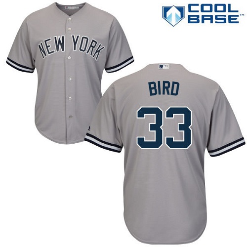 Youth Majestic New York Yankees #33 Greg Bird Authentic Grey Road MLB Jersey