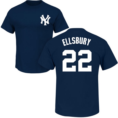 MLB Nike New York Yankees #22 Jacoby Ellsbury Navy Blue Name & Number T-Shirt
