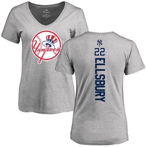 MLB Women's Nike New York Yankees #22 Jacoby Ellsbury Ash Backer T-Shirt