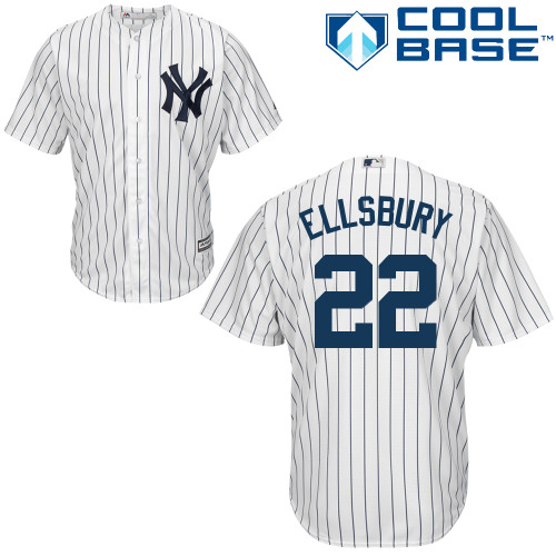 Men's Majestic New York Yankees #22 Jacoby Ellsbury Replica White Home MLB Jersey
