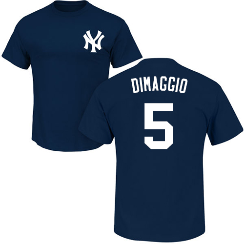 MLB Nike New York Yankees #5 Joe DiMaggio Navy Blue Name & Number T-Shirt
