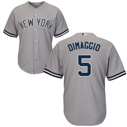 Youth Majestic New York Yankees #5 Joe DiMaggio Authentic Grey Road MLB Jersey