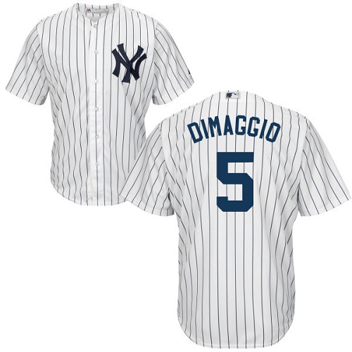Youth Majestic New York Yankees #5 Joe DiMaggio Authentic White Home MLB Jersey